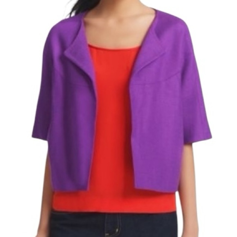 KATE SPADE Micah Short Sleeved Cropped Open Front Blazer with Pockets size 2